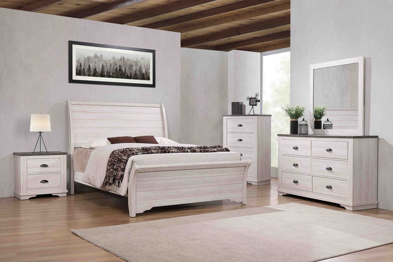 Coralee Chalk/Gray Queen Sleigh Bed - Lara FurnitureQueen Bed