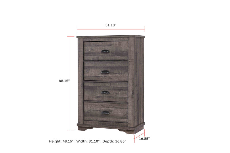 Coralee Gray Sleigh Bedroom Set - Lara FurnitureBedroom Set