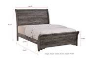 Coralee Gray Sleigh Bedroom Set - Lara FurnitureBedroom Set