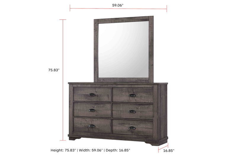 Coralee Gray Sleigh Bedroom Set - Lara FurnitureBedroom Set