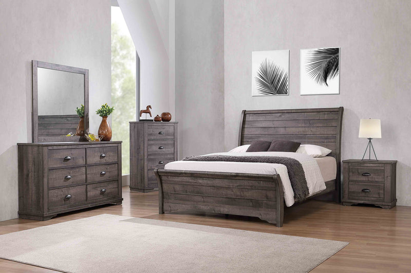 Coralee Gray Sleigh Bedroom Set - Lara FurnitureBedroom Set