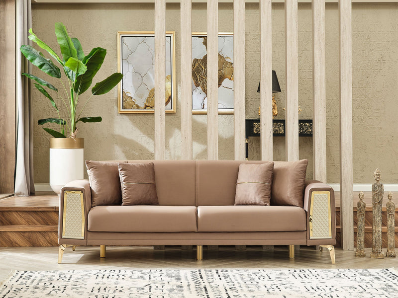 Cordoba Convertible Loveseat in Light Brown - 200-SER-COR-ANKA901-2