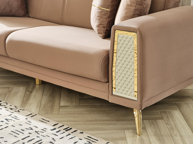 Cordoba Convertible Sofa in Light Brown - 200-SER-COR-ANKA901-3