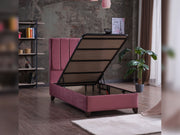 Cordoba Storage Bed With Headboard - Full in Dusty Rose - 110-COR-L44-140-SBWHB