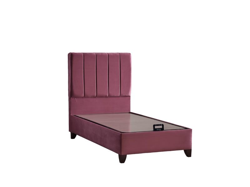 Cordoba Storage Bed With Headboard - Queen in Dusty Rose - 110-COR-L44-150-SB