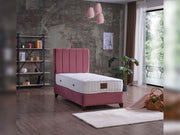 Cordoba Storage Bed With Headboard - Queen in Dusty Rose - 110-COR-L44-150-SB