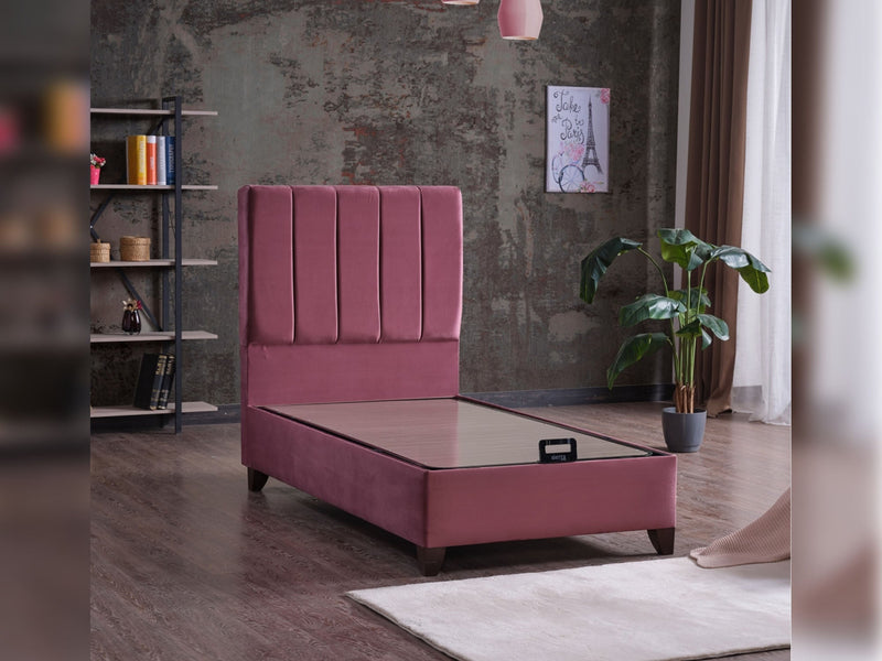 Cordoba Storage Bed With Headboard - Queen in Dusty Rose - 110-COR-L44-150-SB