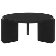 Cordova Round Solid Wood Coffee Table Black - 709678
