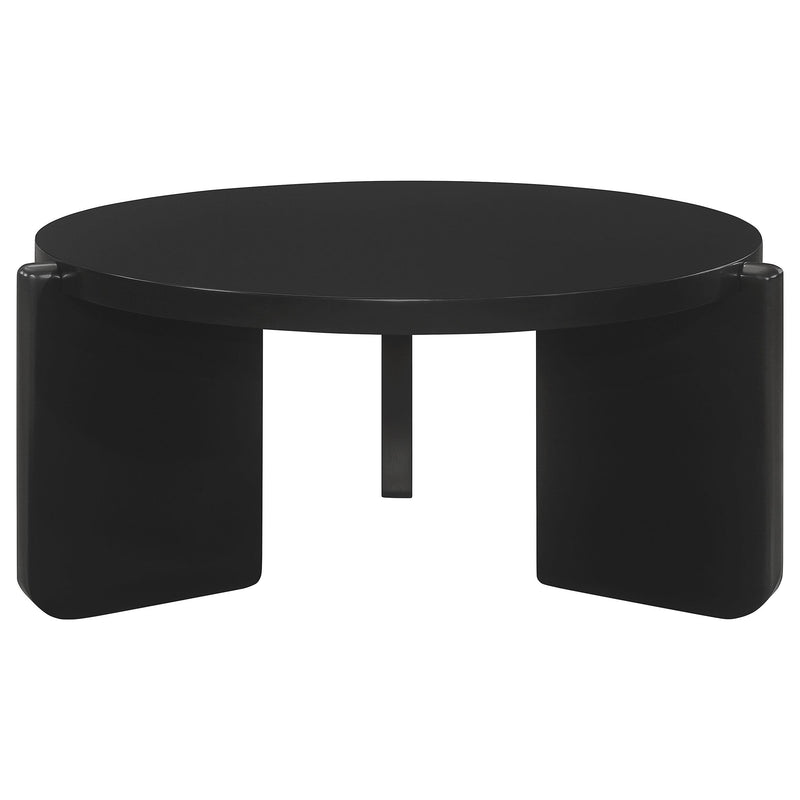 Cordova Round Solid Wood Coffee Table Black - 709678