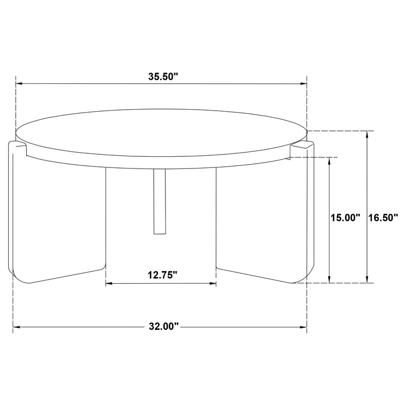 Cordova Round Solid Wood Coffee Table Black - 709678