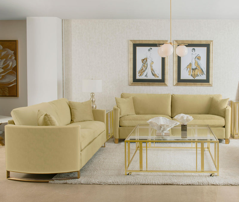 Corliss 2-piece Velvet Upholstered Sofa Set Camel - 508824-S2