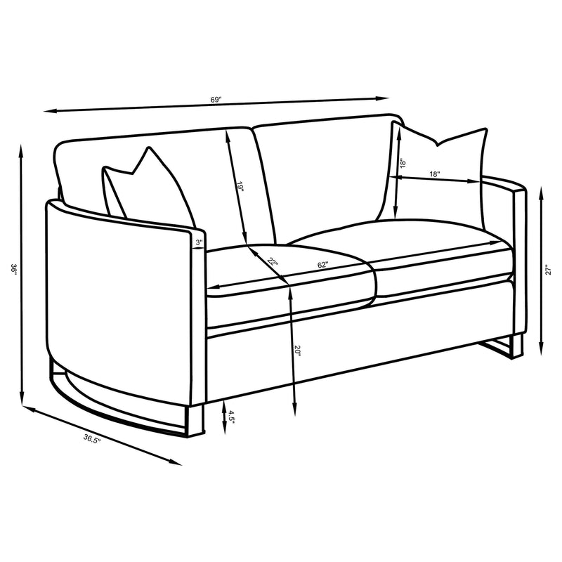 Corliss 2-piece Velvet Upholstered Sofa Set Camel - 508824-S2