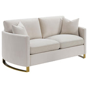 Corliss 3-piece Upholstered Arched Arm Sofa Set Beige - 508821-S3