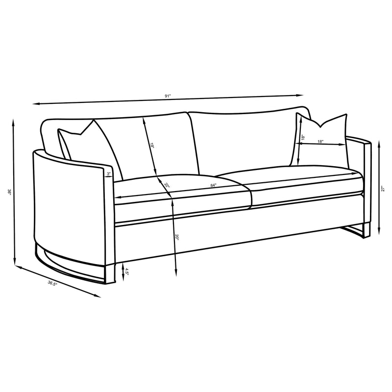 Corliss 3-piece Velvet Upholstered Sofa Set Camel - 508824-S3