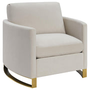 Corliss Upholstered Curved Track Arm Chair Beige - 508823