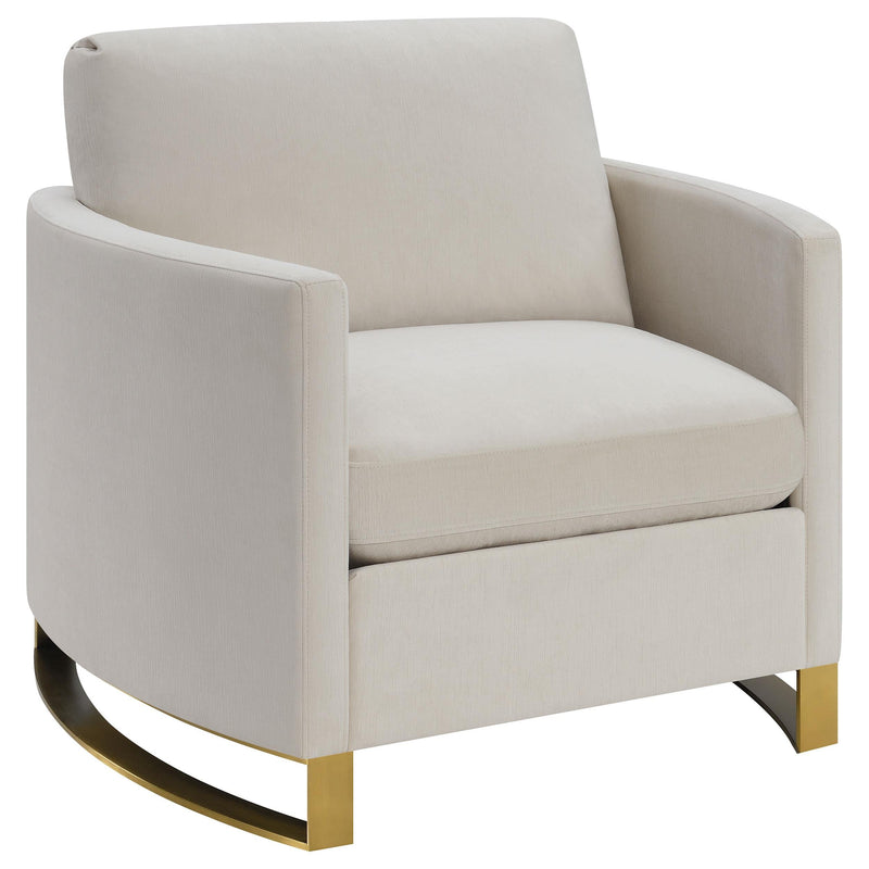 Corliss Upholstered Curved Track Arm Chair Beige - 508823
