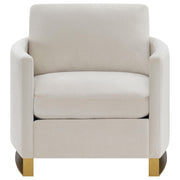 Corliss Upholstered Curved Track Arm Chair Beige - 508823
