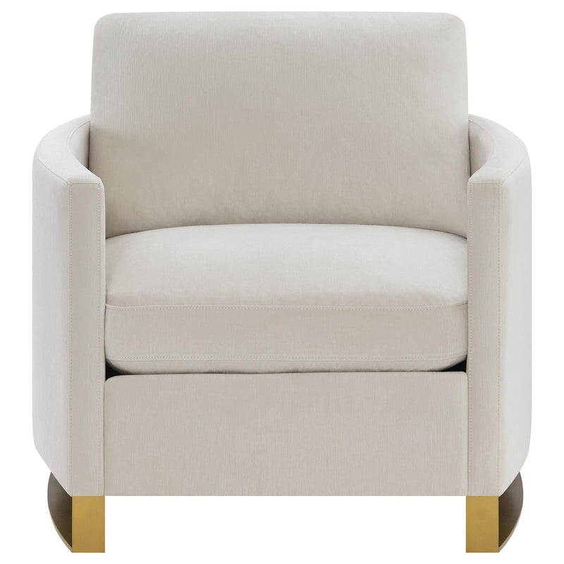 Corliss Upholstered Curved Track Arm Chair Beige - 508823