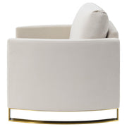 Corliss Upholstered Curved Track Arm Chair Beige - 508823