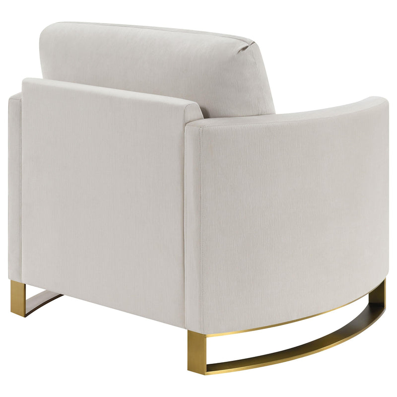 Corliss Upholstered Curved Track Arm Chair Beige - 508823