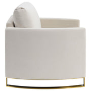 Corliss Upholstered Curved Track Arm Chair Beige - 508823