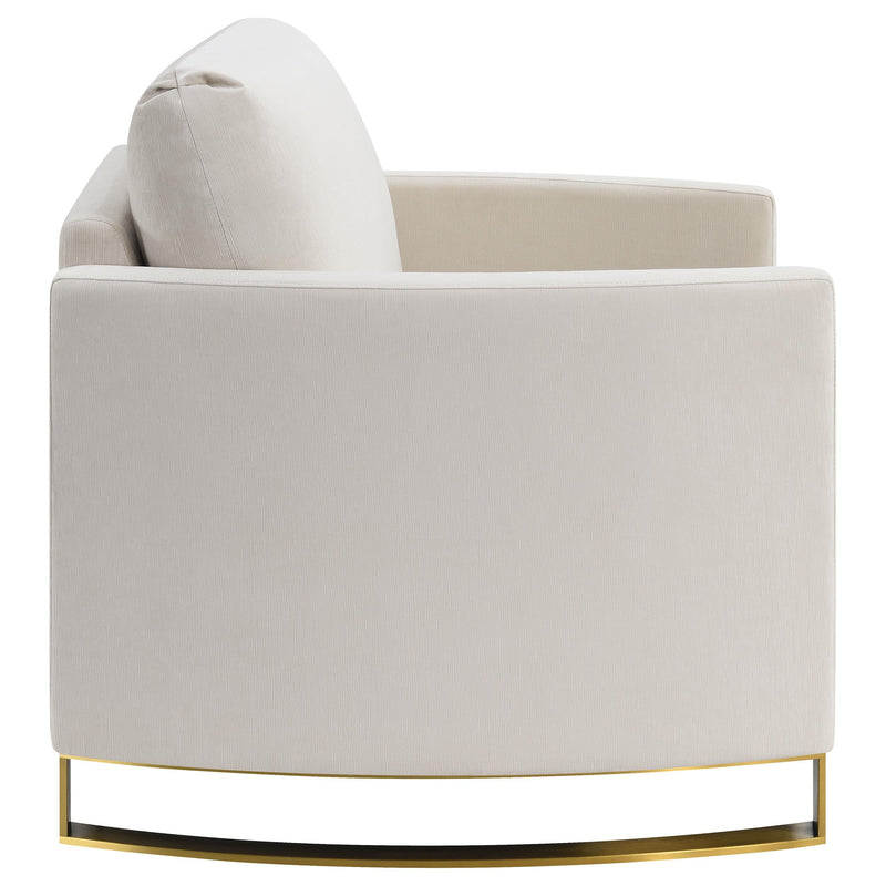 Corliss Upholstered Curved Track Arm Chair Beige - 508823