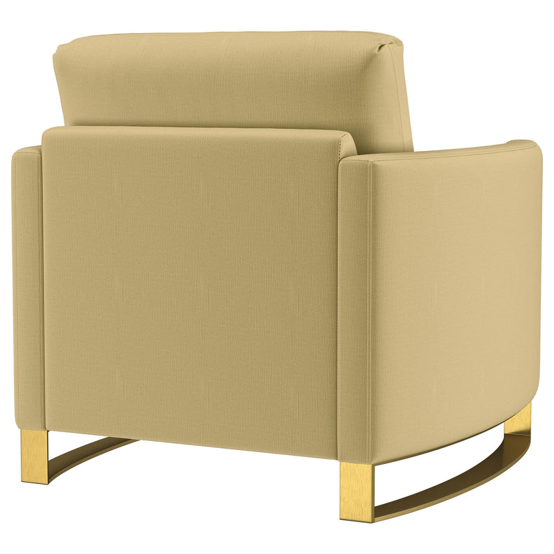 Corliss Upholstered Curved Track Arm Chair Camel - 508826