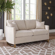 Corliss Upholstered Curved Track Arm Loveseat Beige - 508822