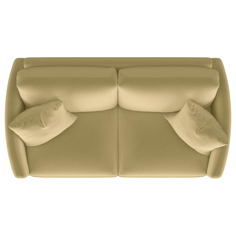 Corliss Upholstered Curved Track Arm Loveseat Camel - 508825