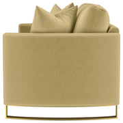 Corliss Upholstered Curved Track Arm Loveseat Camel - 508825