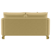 Corliss Upholstered Curved Track Arm Loveseat Camel - 508825