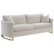 Corliss Upholstered Curved Track Arm Sofa Beige - 508821