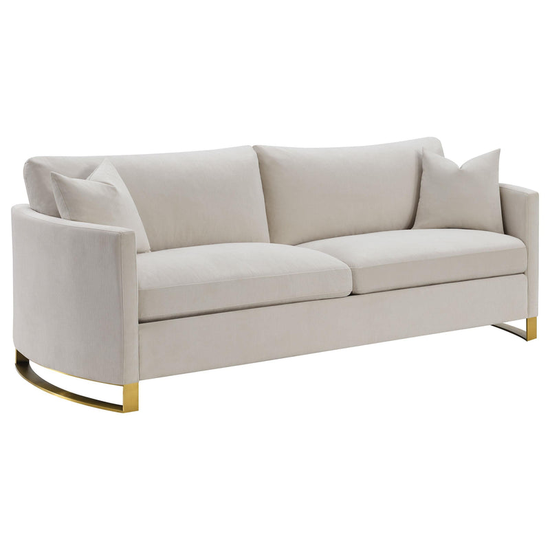Corliss Upholstered Curved Track Arm Sofa Beige - 508821