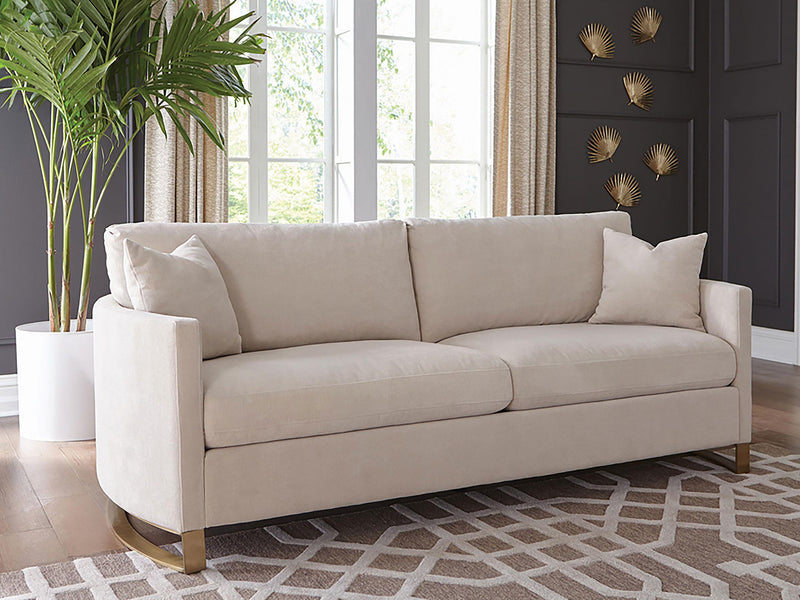 Corliss Upholstered Curved Track Arm Sofa Beige - 508821