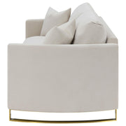Corliss Upholstered Curved Track Arm Sofa Beige - 508821
