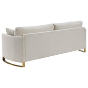 Corliss Upholstered Curved Track Arm Sofa Beige - 508821