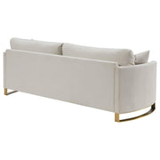 Corliss Upholstered Curved Track Arm Sofa Beige - 508821