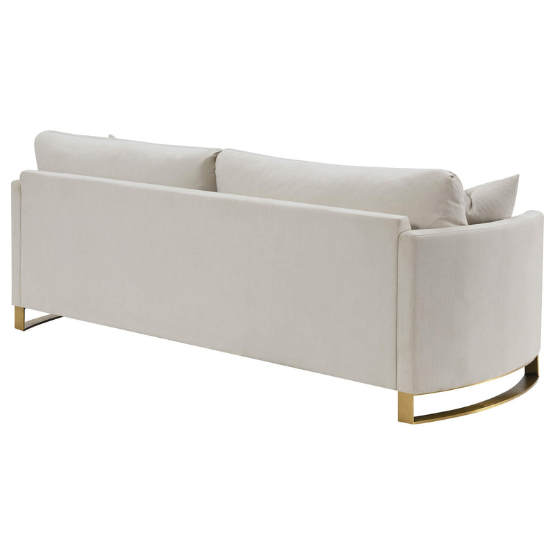Corliss Upholstered Curved Track Arm Sofa Beige - 508821