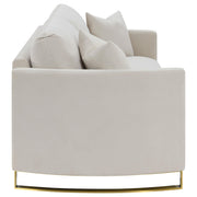 Corliss Upholstered Curved Track Arm Sofa Beige - 508821