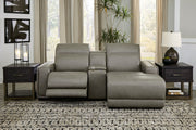 Correze Gray 3 - Piece Power Reclining Sectional with Chaise - Lara FurniturePower Reclining Sectional