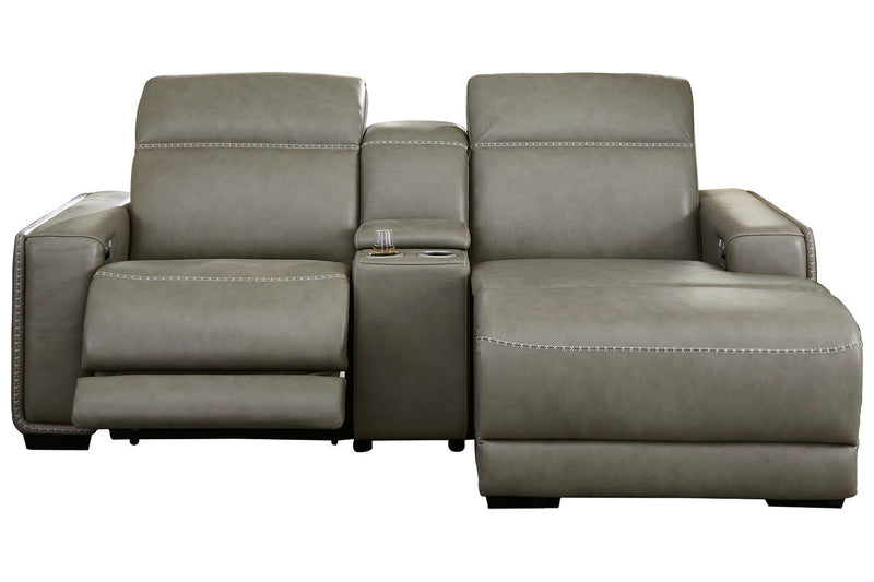 Correze Gray 3 - Piece Power Reclining Sectional with Chaise - Lara FurniturePower Reclining Sectional