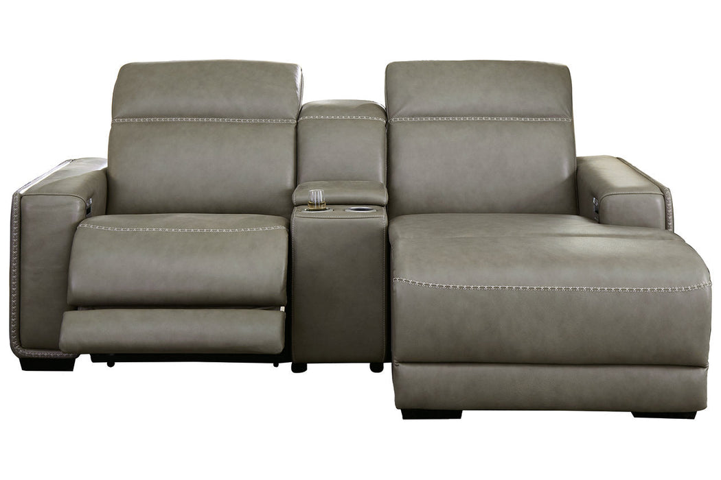 Correze Gray 3 - Piece Power Reclining Sectional with Chaise - Gate FurniturePower Reclining Sectional