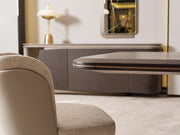 Corte Diningroom (Consol With Mirror & Dining Table & 6 Dining Chair) - 200-GAB-COR-DT-6-SET