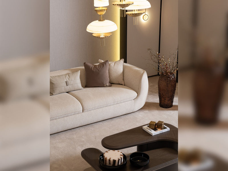 Corte Stationary Four Seat Sofa in Cream - 200-GAB-COR-4