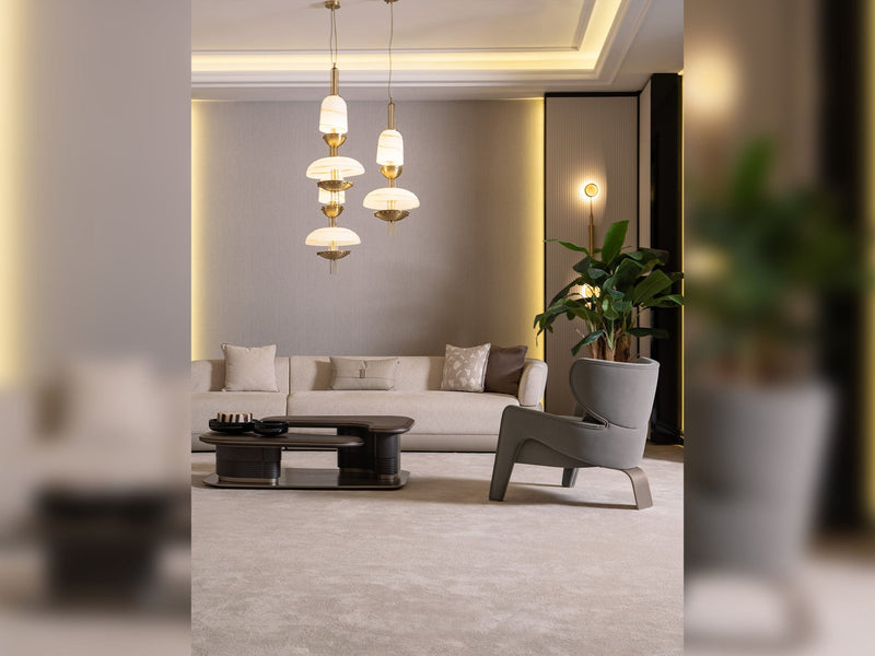 Corte Stationary Four Seat Sofa in Cream - 200-GAB-COR-4