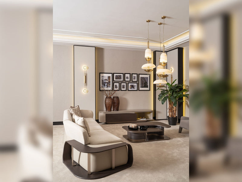 Corte Stationary Four Seater Lounge Sofa in Cream - 200-GAB-COR-4L