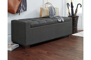 Cortwell Gray Storage Bench - Lara FurnitureAccent Bench