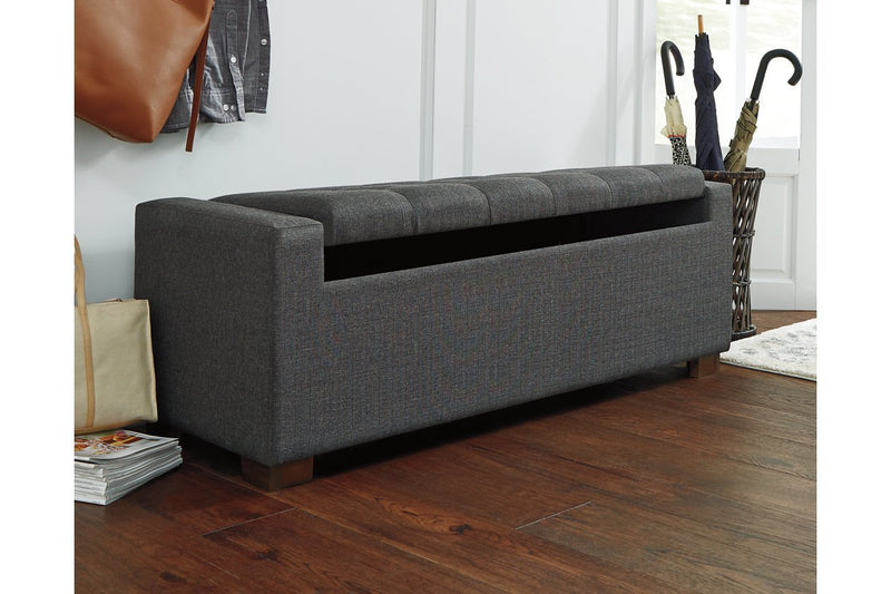 Cortwell Gray Storage Bench - Lara FurnitureAccent Bench