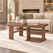 Costa - 3 PC Brown Coffee Table Set, Coffee Table and 2 End Tables - T185-3PC-Set
