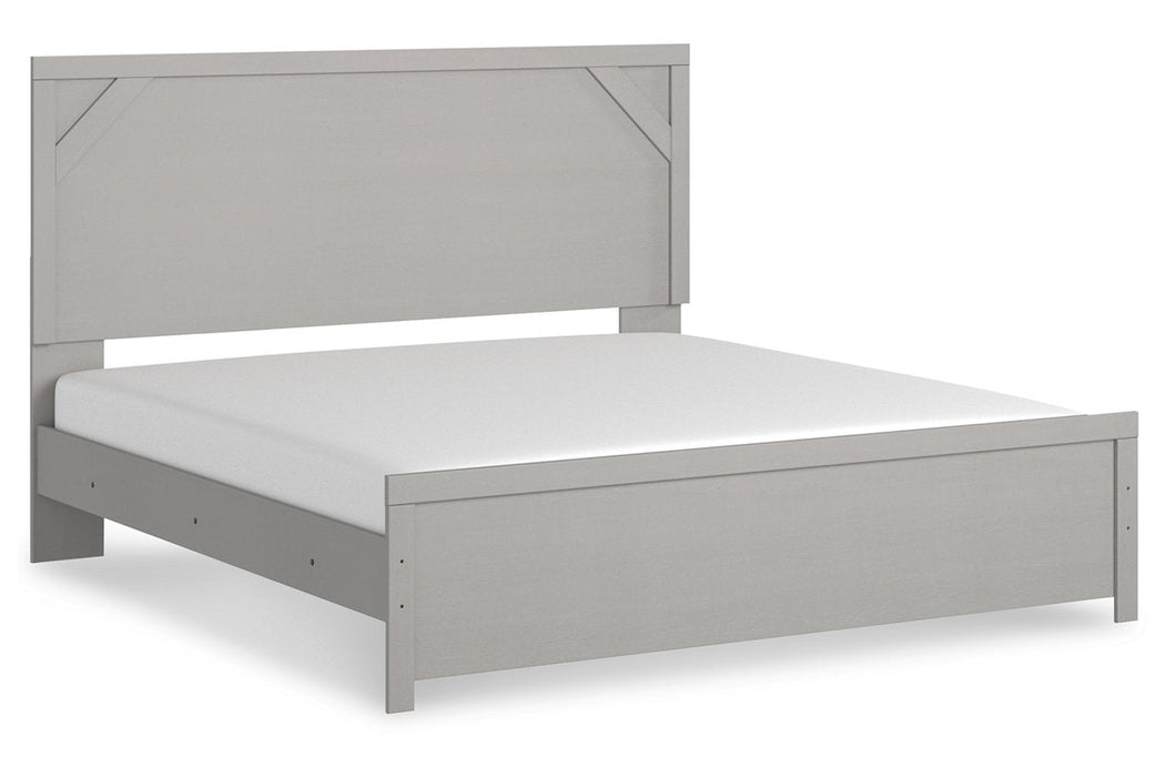 Cottonburg Light Gray/White King Panel Bed - Gate FurnitureKing Bed